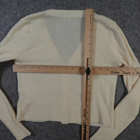 Reformation Sweater Womens Small 100% Merino Wool Cardigan Button Ribbed Knit - Picture 6 of 7